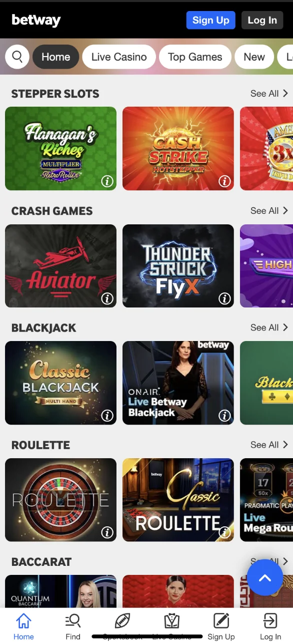 betway aviator login